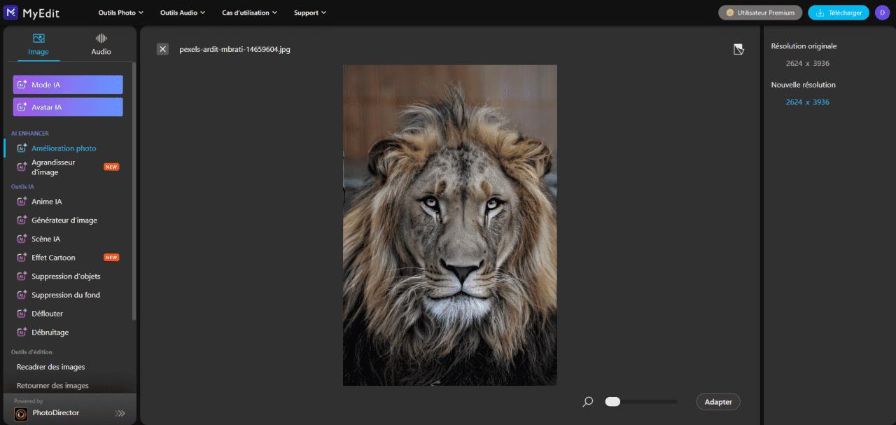 Améliorer la qualité d'une image en ligne