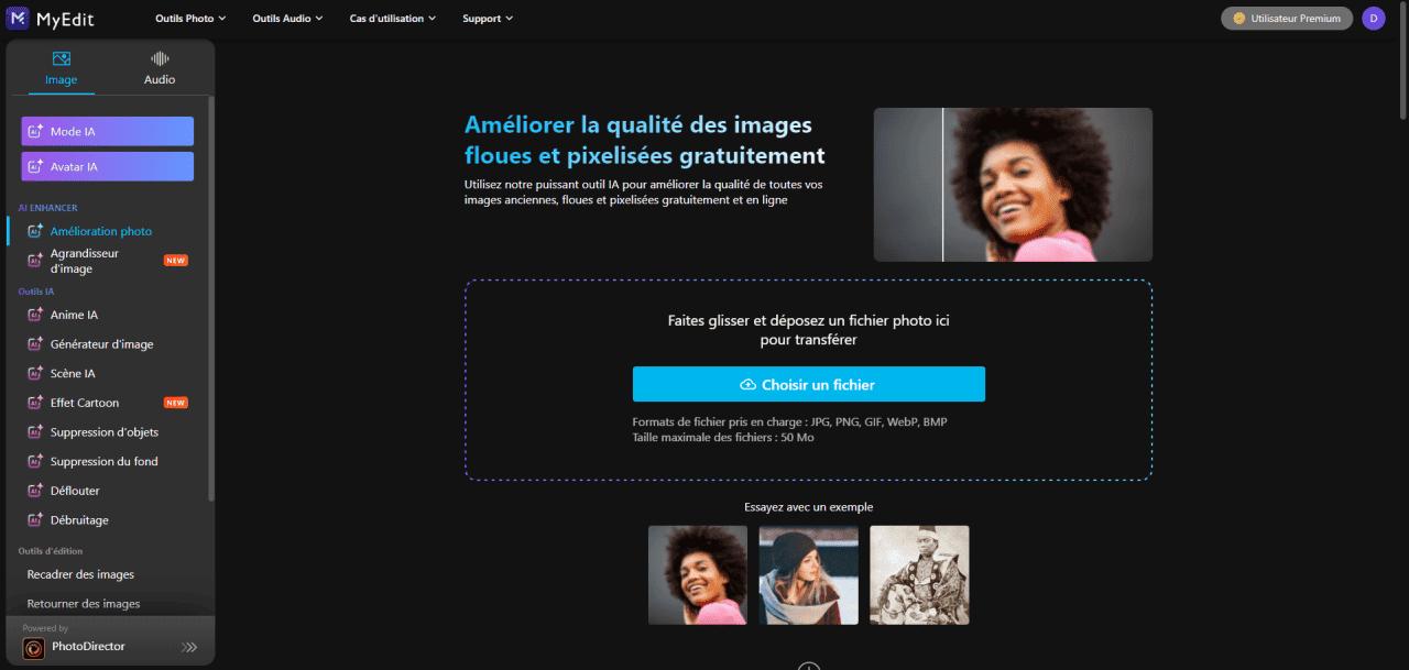 Améliorer la qualité d'une image en ligne