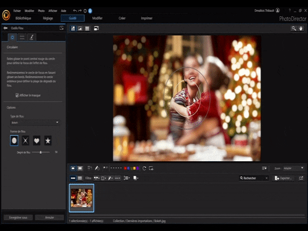 changer position curseur flou bokeh