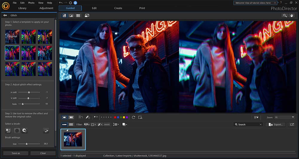 PhotoDirector Interface 