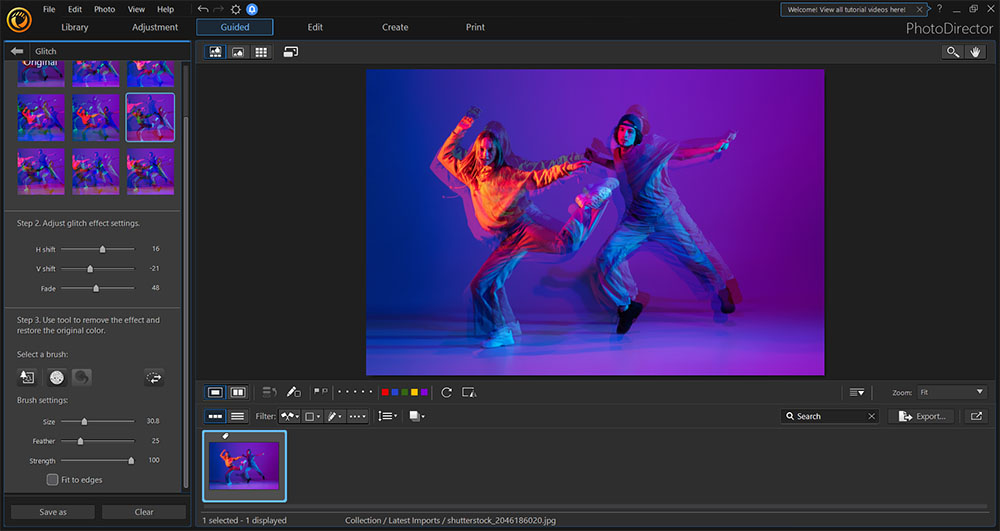 PhotoDirector - After Glitch effect applied 