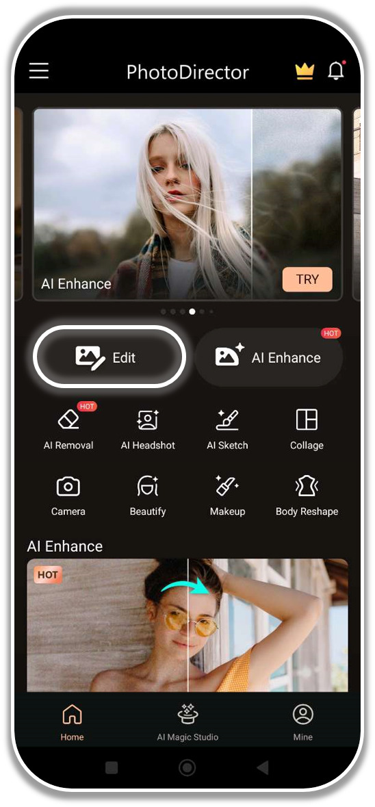How to blur a photo on Mobile - Step 1