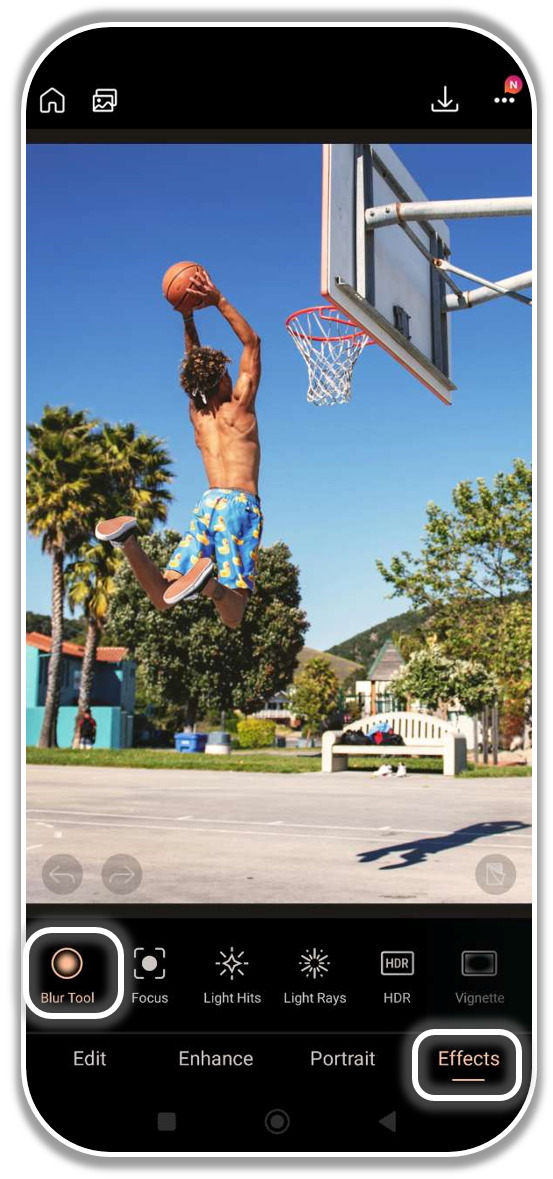 How to blur a photo on Mobile - Step 3