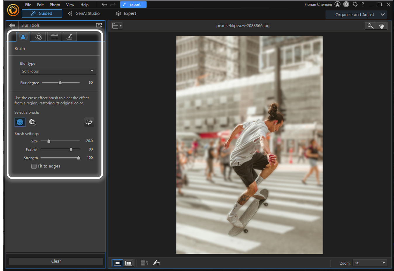 How to blur a photo on PC - Step 4