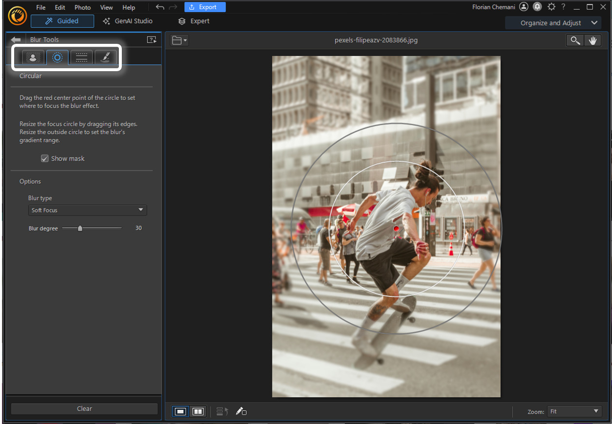 How to blur a photo on PC - Step 5