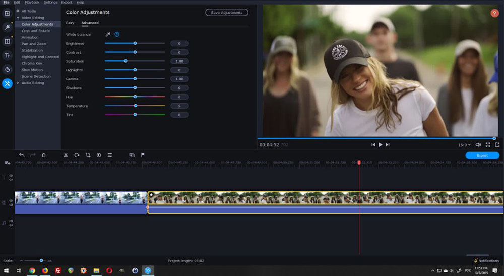 Movavi Video Editor Plus Inteface