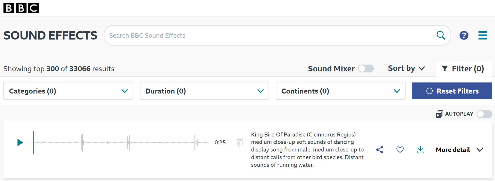 Effets sonores de la BBC