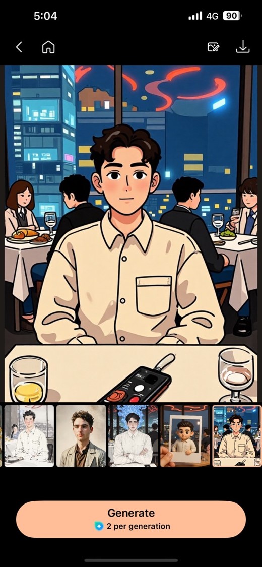 Après Application de l'effet Cartoon avec PhotoDirector