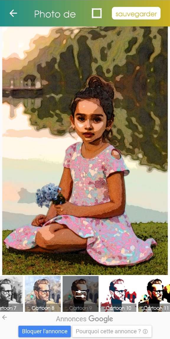 Après Application de l'effet Cartoon avec Cartoon App