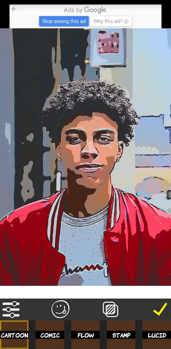 Après Application de l'effet Cartoon avec Comica