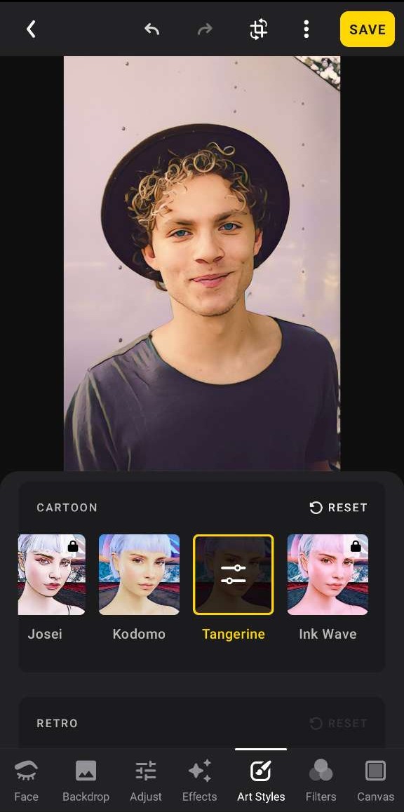 Après Application de l'effet Cartoon avec Lensa AI