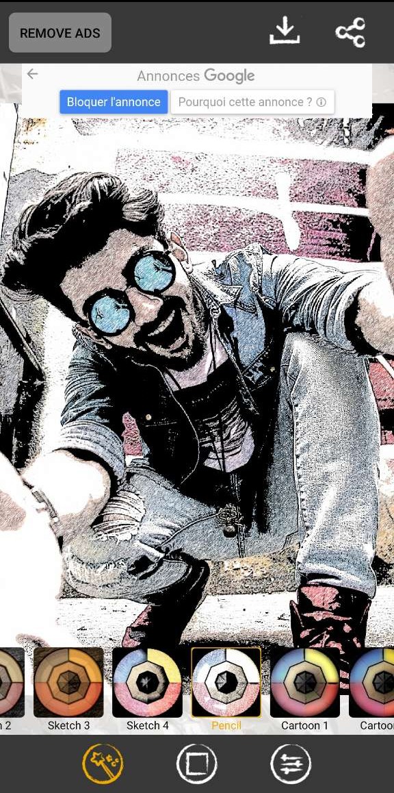 Après Application de l'effet Cartoon avec SketchMe