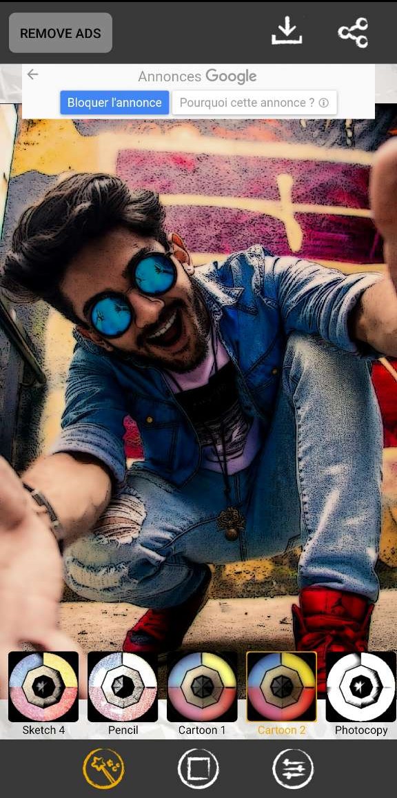 Avant Application de l'effet Cartoon avec SketchMe