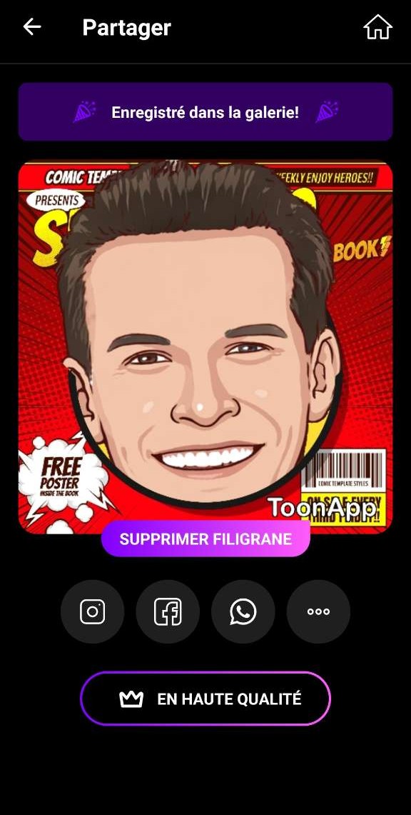 Après Application de l'effet Cartoon avec ToonApp