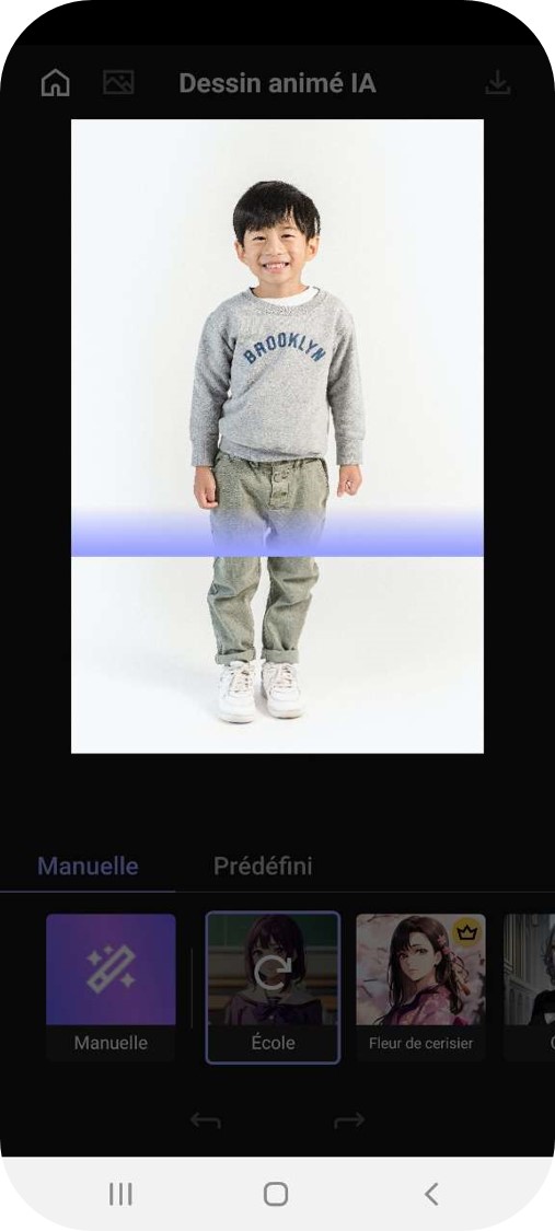 Avant Application de l'effet Cartoon avec MyEdit App