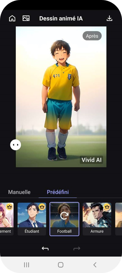 Après Application de l'effet Cartoon avec MyEdit App