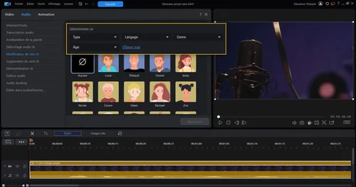 utiliser le transformateur vocal dans powerdirector pour modifier sa voix