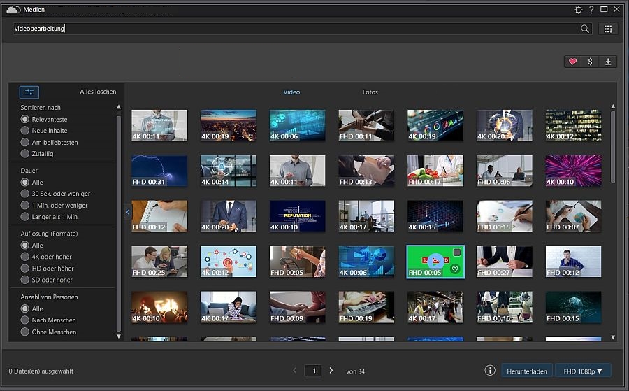 Stockvideos in PowerDirector nutzen