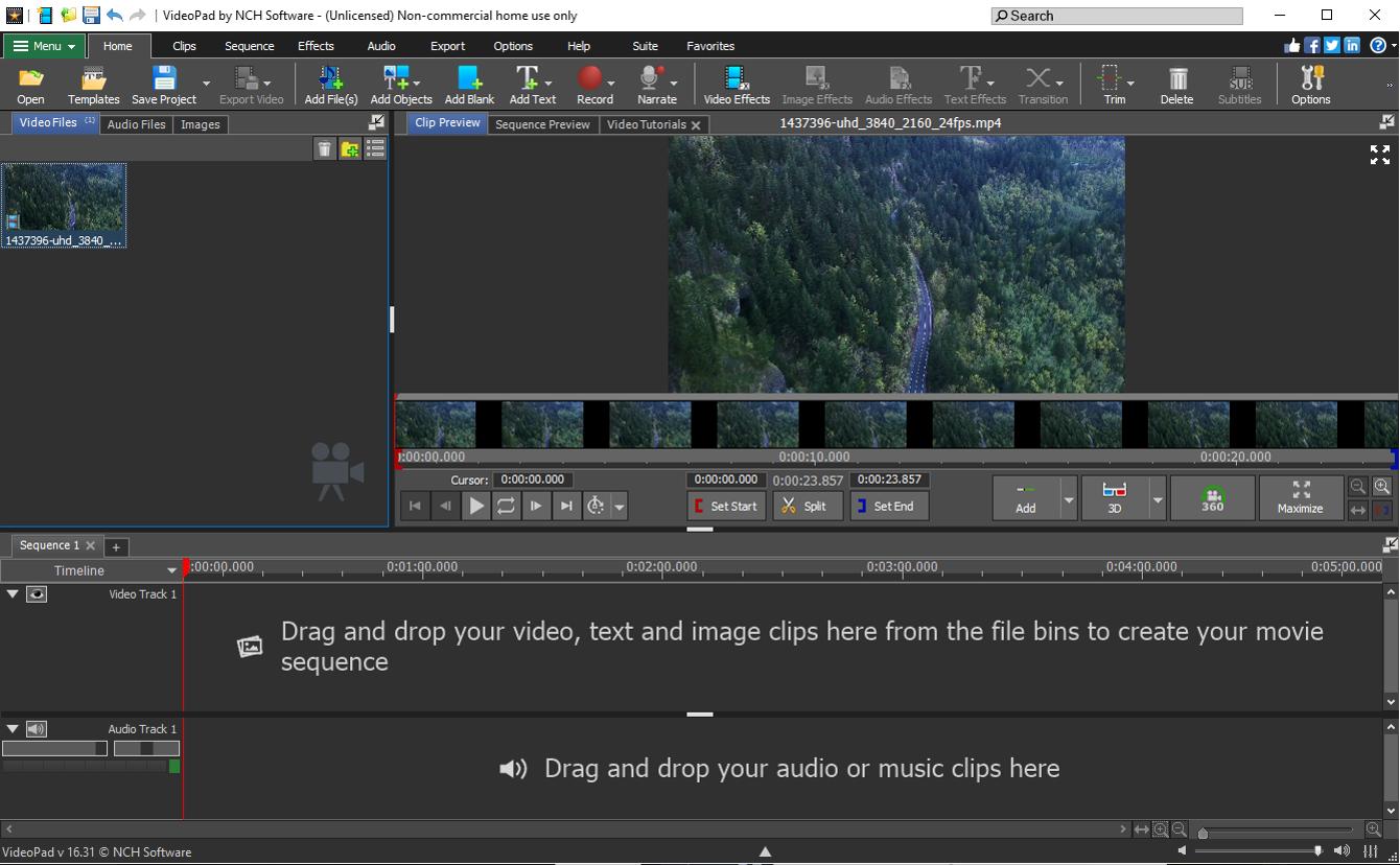 VideoPad - Best video editing software with basic tools for easy edits