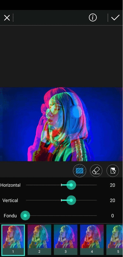 PhotoDirector Interface - Meilleure application avec modèles d'effet glitch