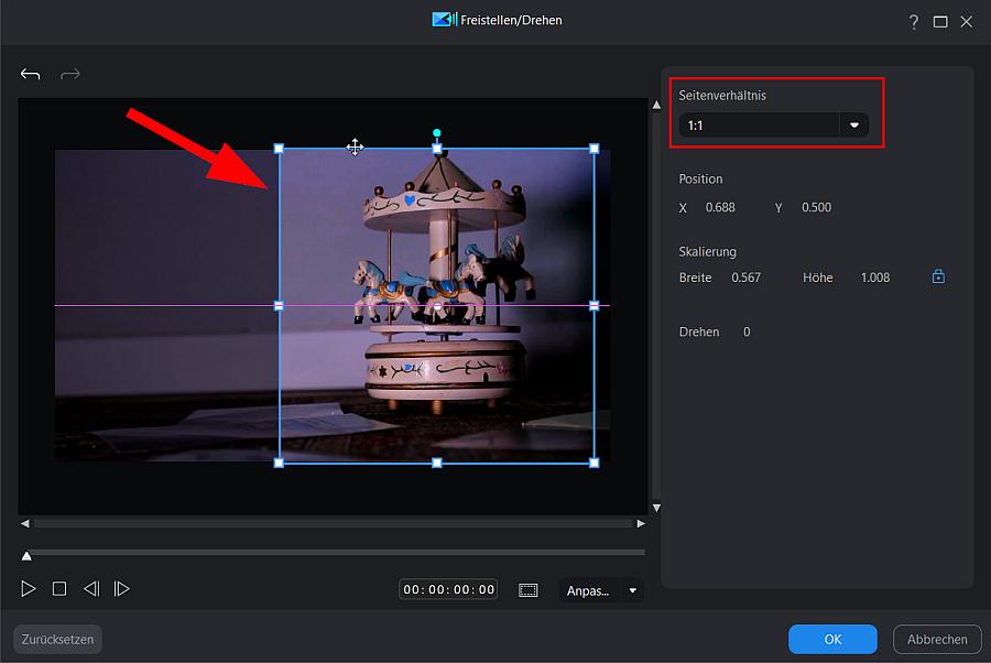 Bildausschnitt markieren und beschneiden