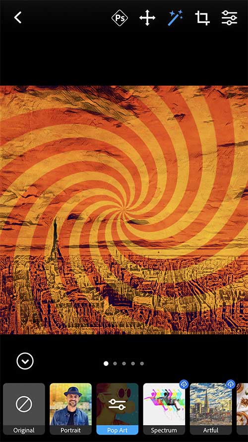 Adobe Photoshop Camera app UI