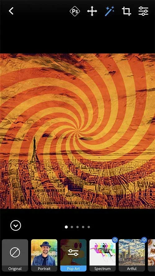 Adobe Photoshop Camera app UI