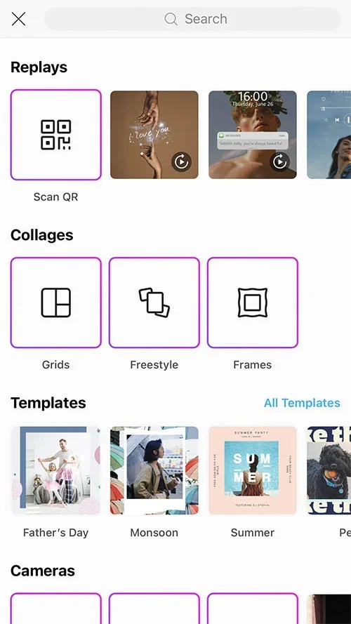 PicsArt app UI
