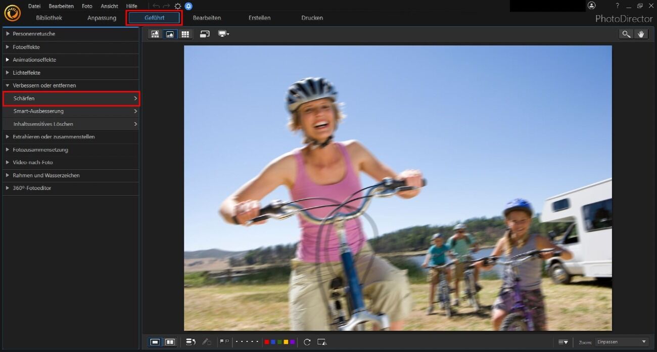 PhotoDirector - Bilder schärfen