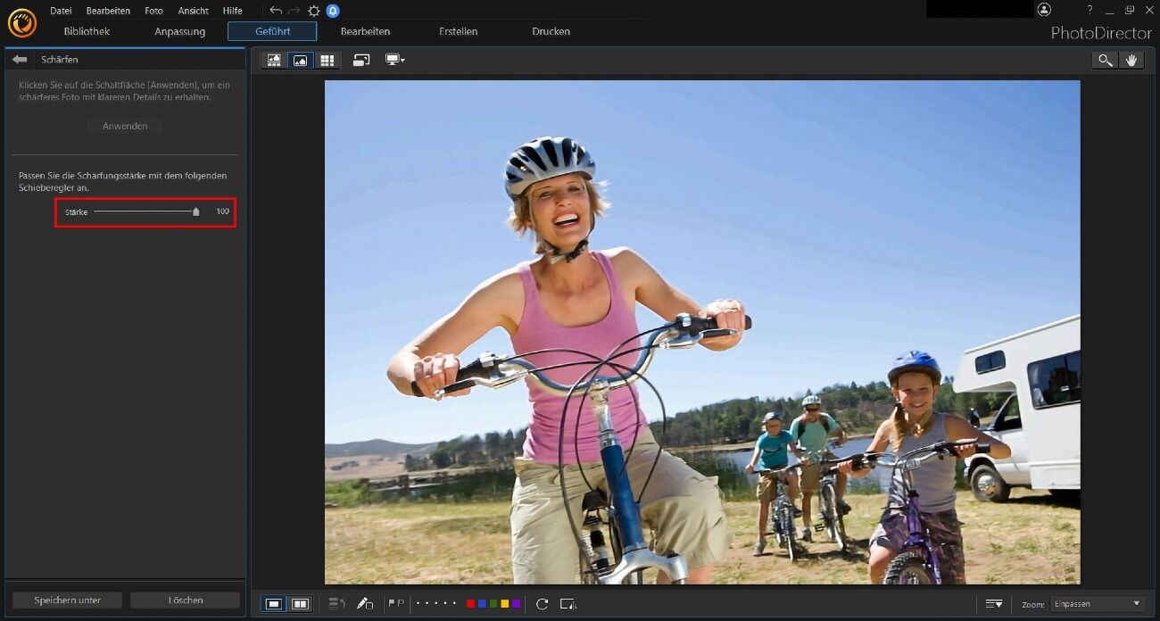 PhotoDirector - Stärke der Effekte anpassen