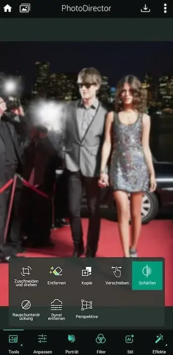 PhotoDirector - Bilder schärfen