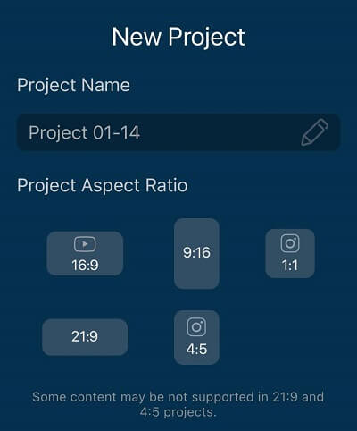 PowerDirector App - Aspect Ratio