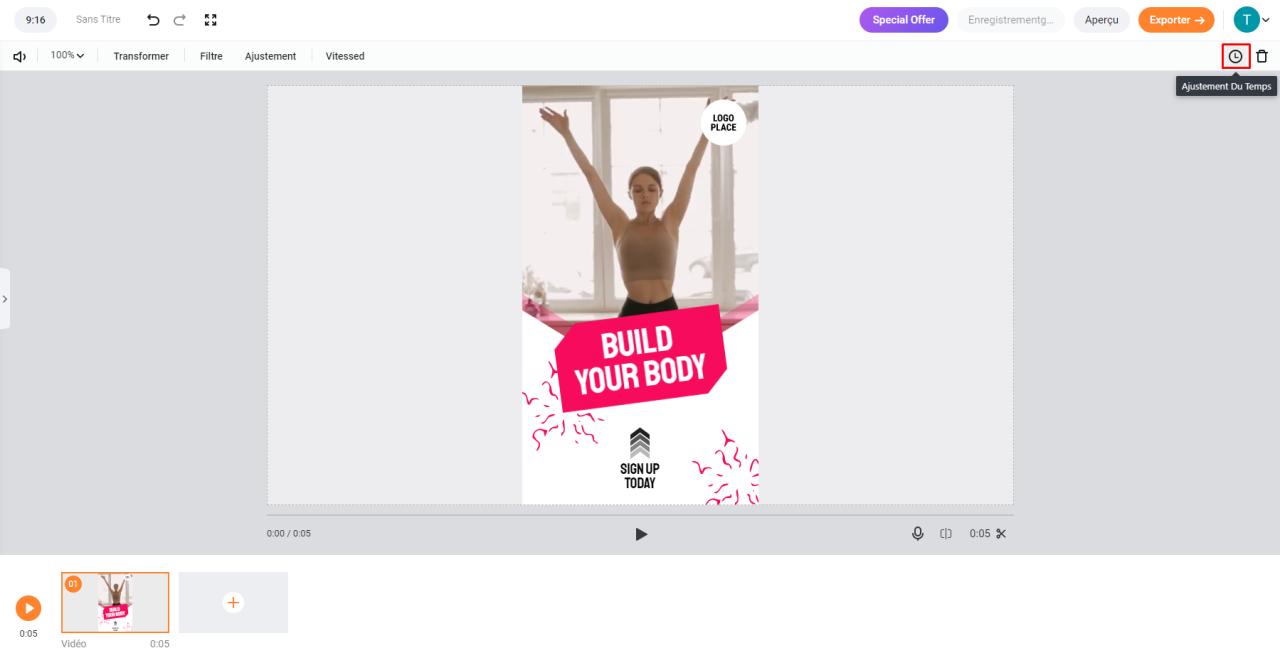 couper clip en ligne avec FlexClip