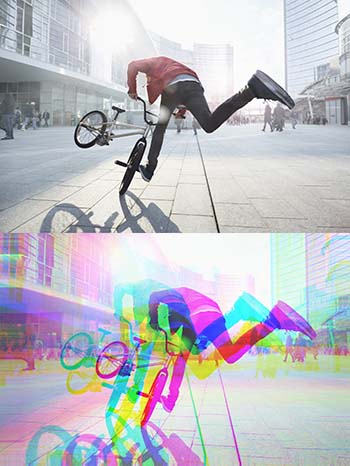 PhotoDirector App - Glitch Effect Beispiel