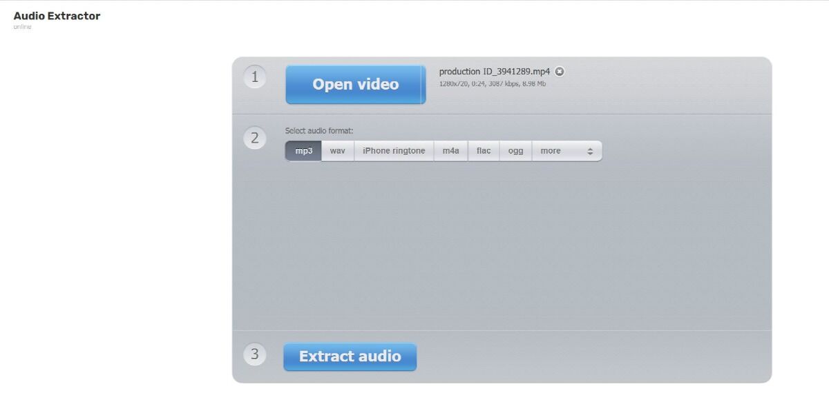 Audio-Extractor.net Interface
