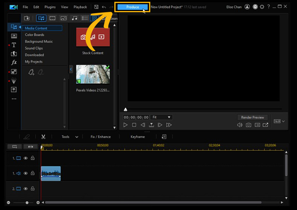PowerDirector Interface - Produce Video