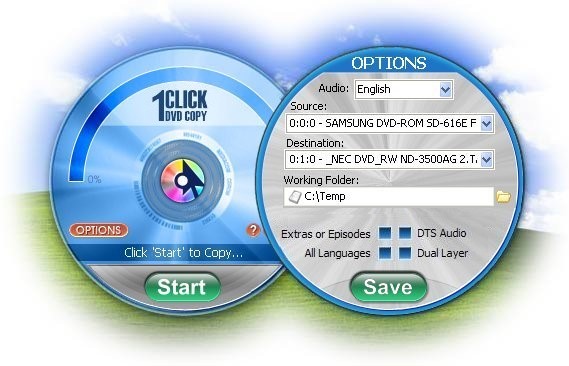 1Click DVD Copy Interface