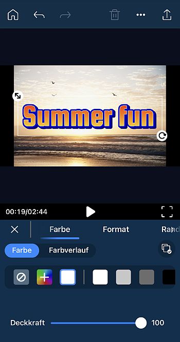 Titel oder Texte hinzufügen