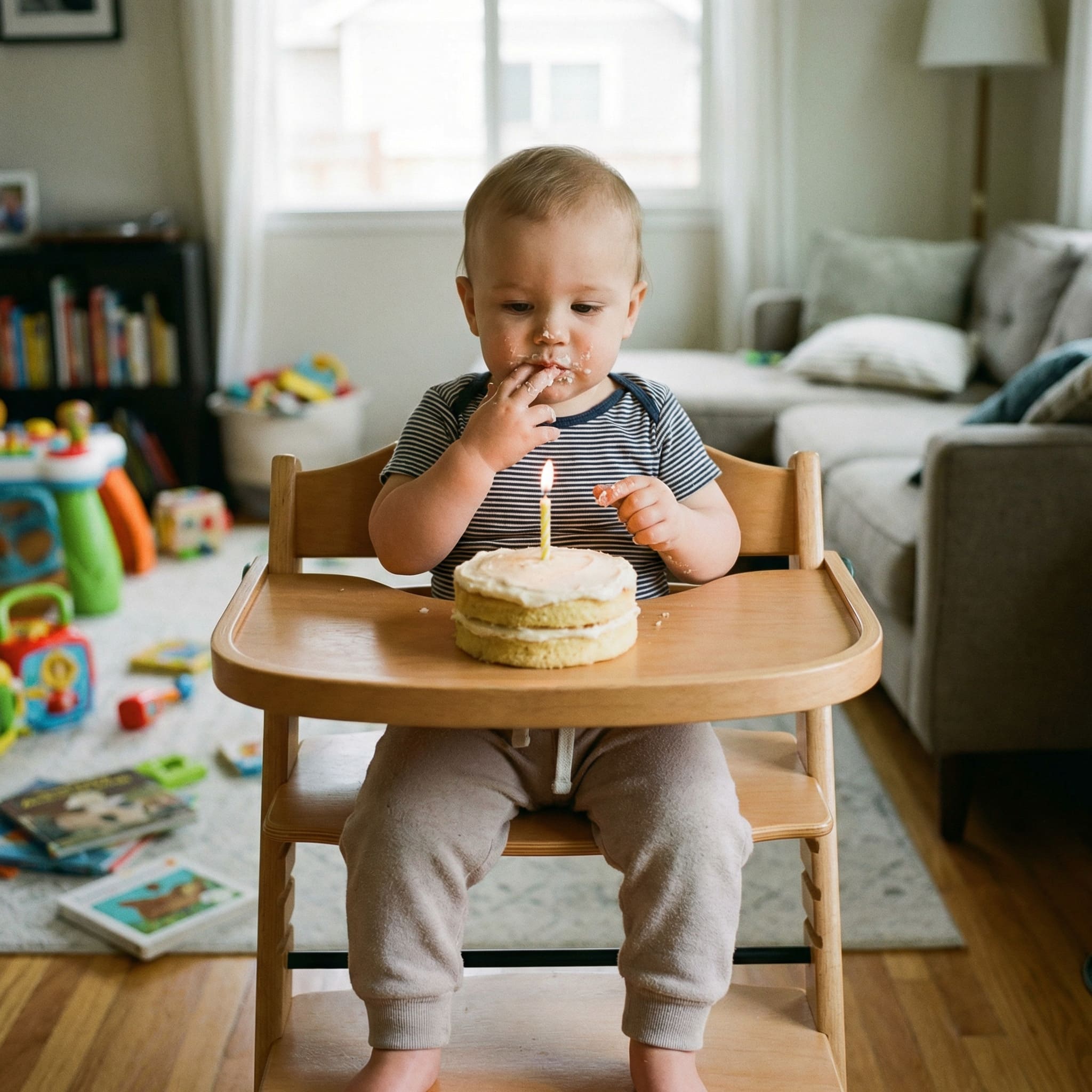 Original photo before AI first birthday transformation