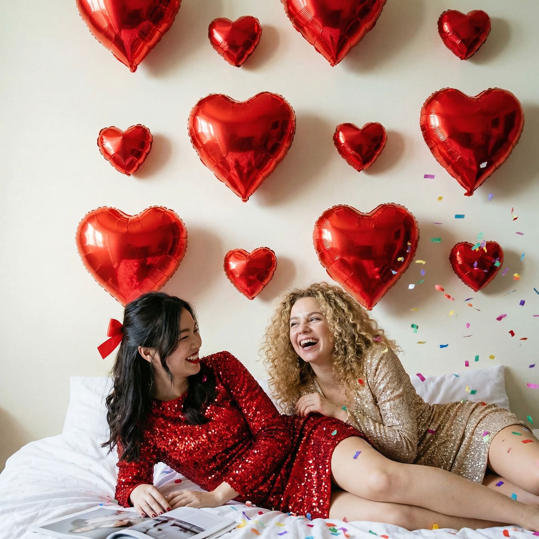 Galentine's Day Photo Ideas: Home DIY & AI Creations - Balloon Backdrop