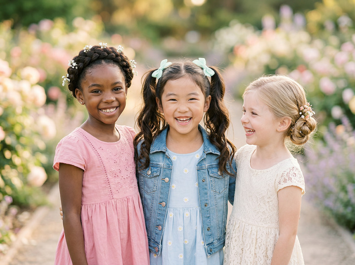 Bannière des meilleures coiffures pour petite fille
