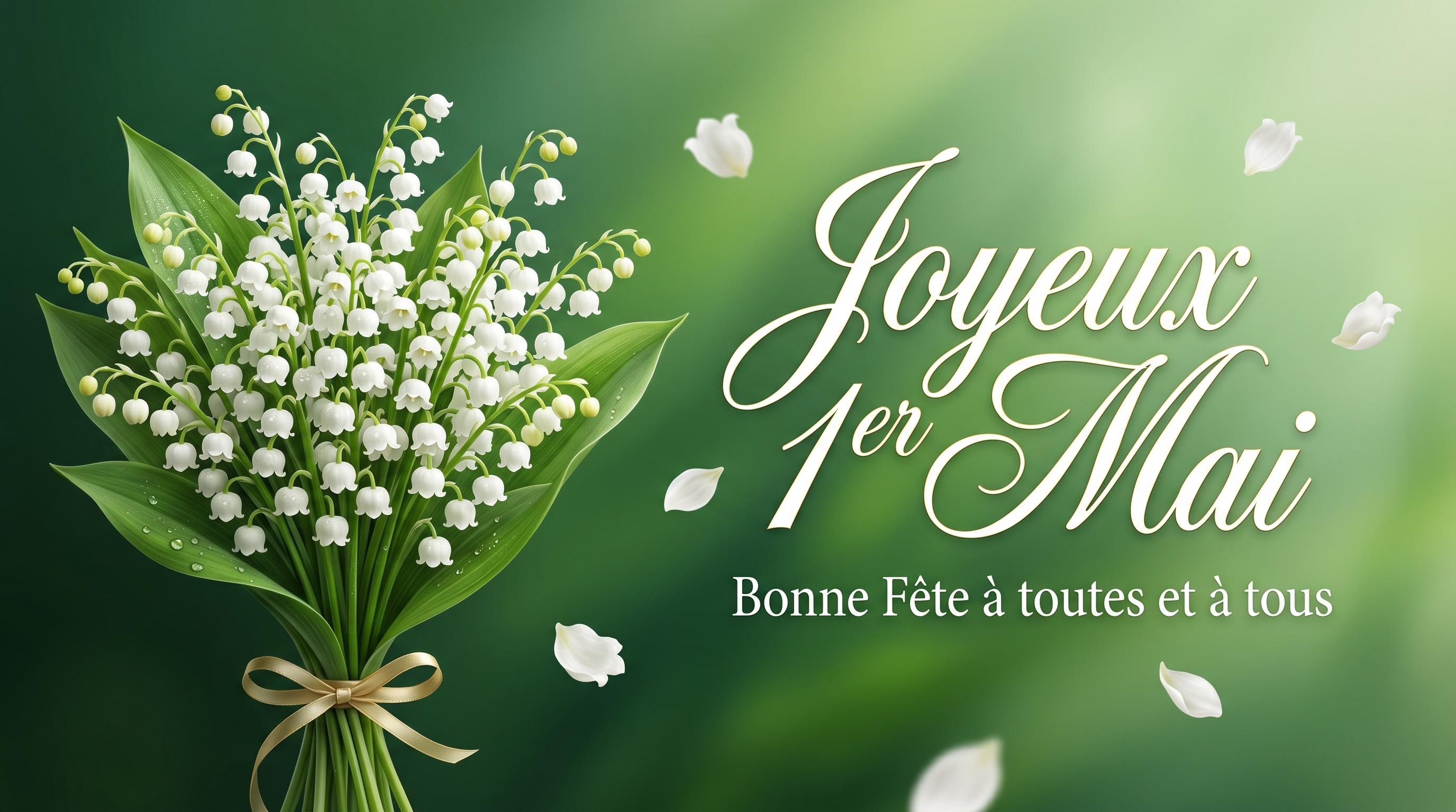 Bannière Facebook festive pour le 1er mai, générée par IA