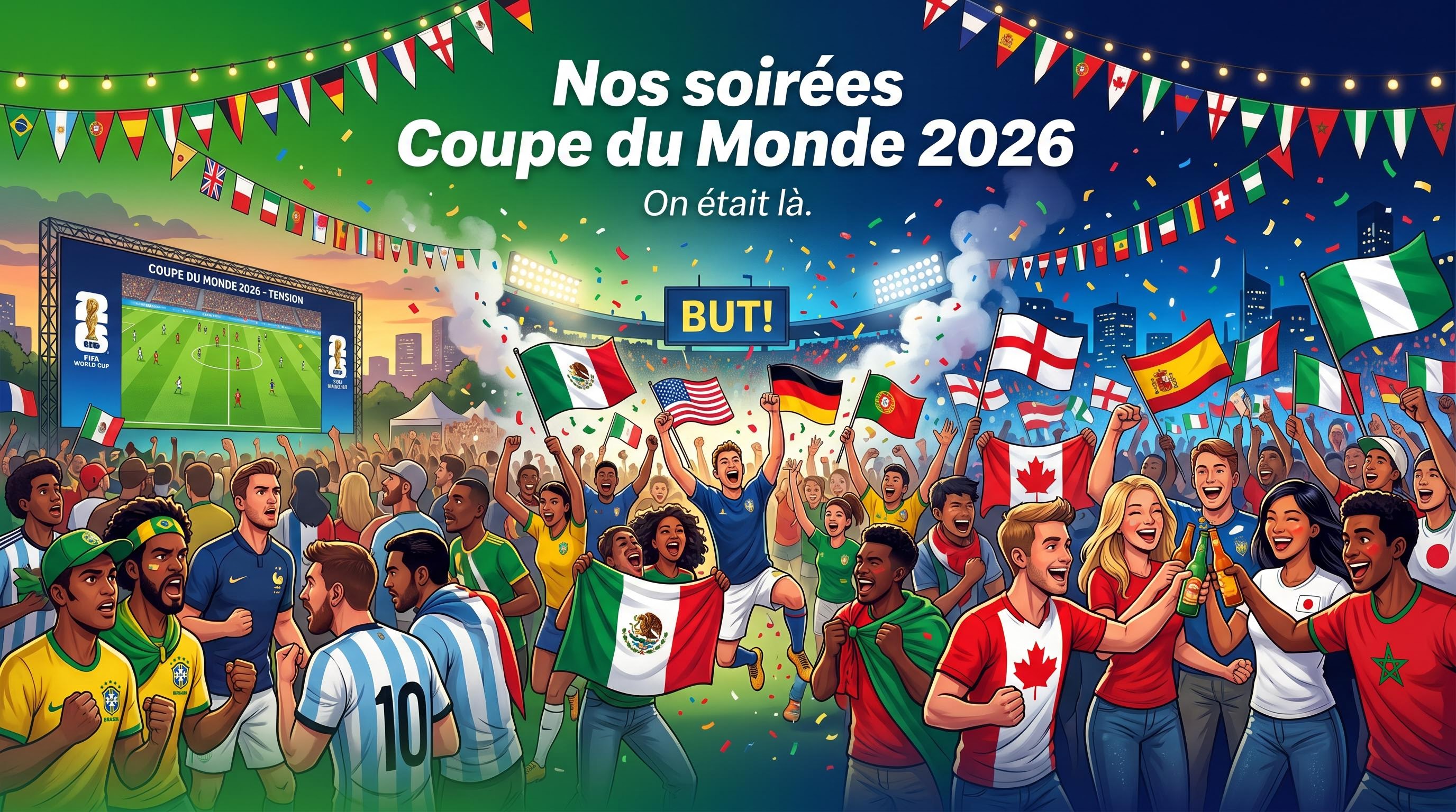 Bannière Facebook du groupe de supporters pour la coupe du monde, générée par IA