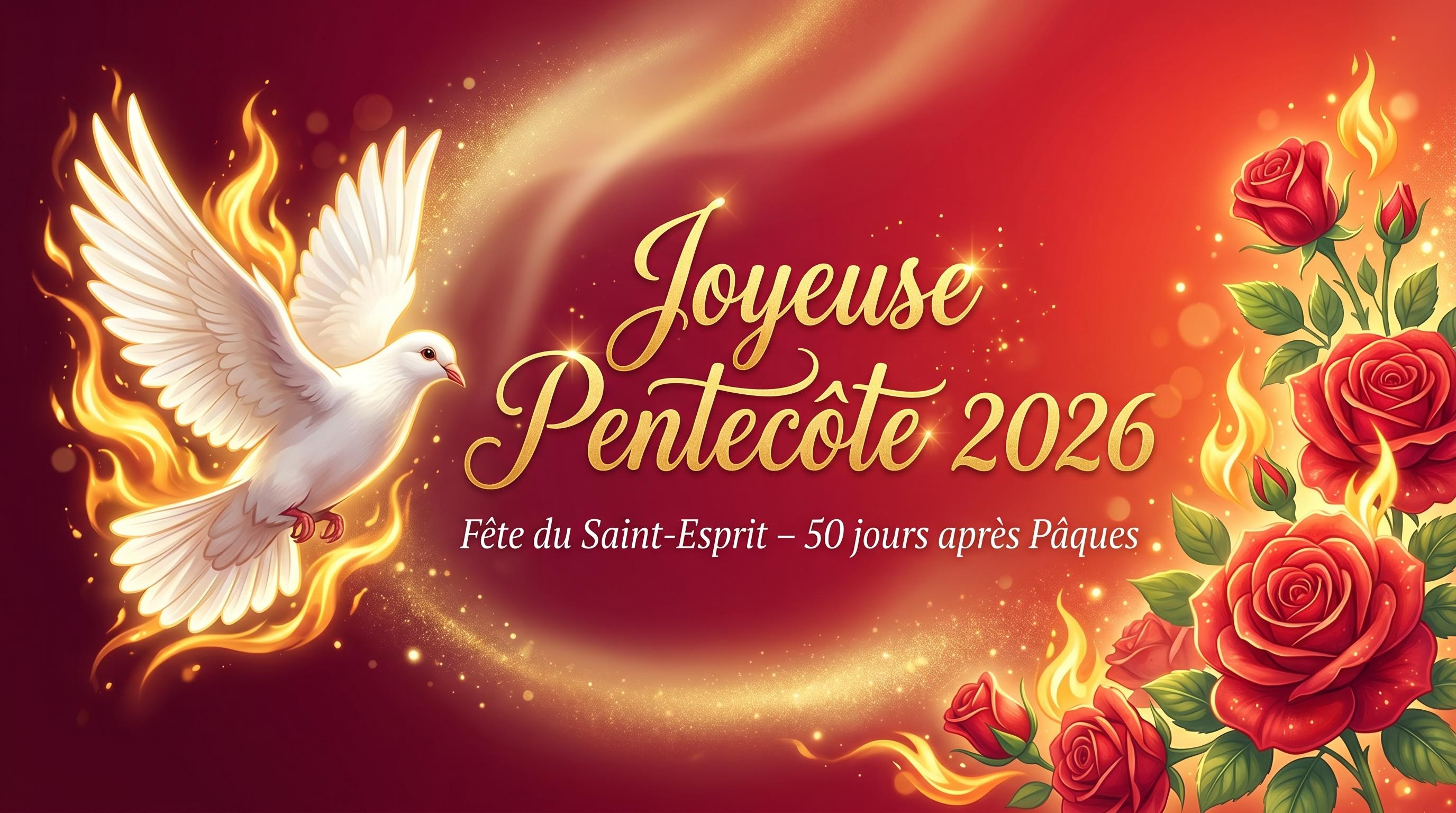 Bannière Facebook pour la Pentecôte, générée par IA