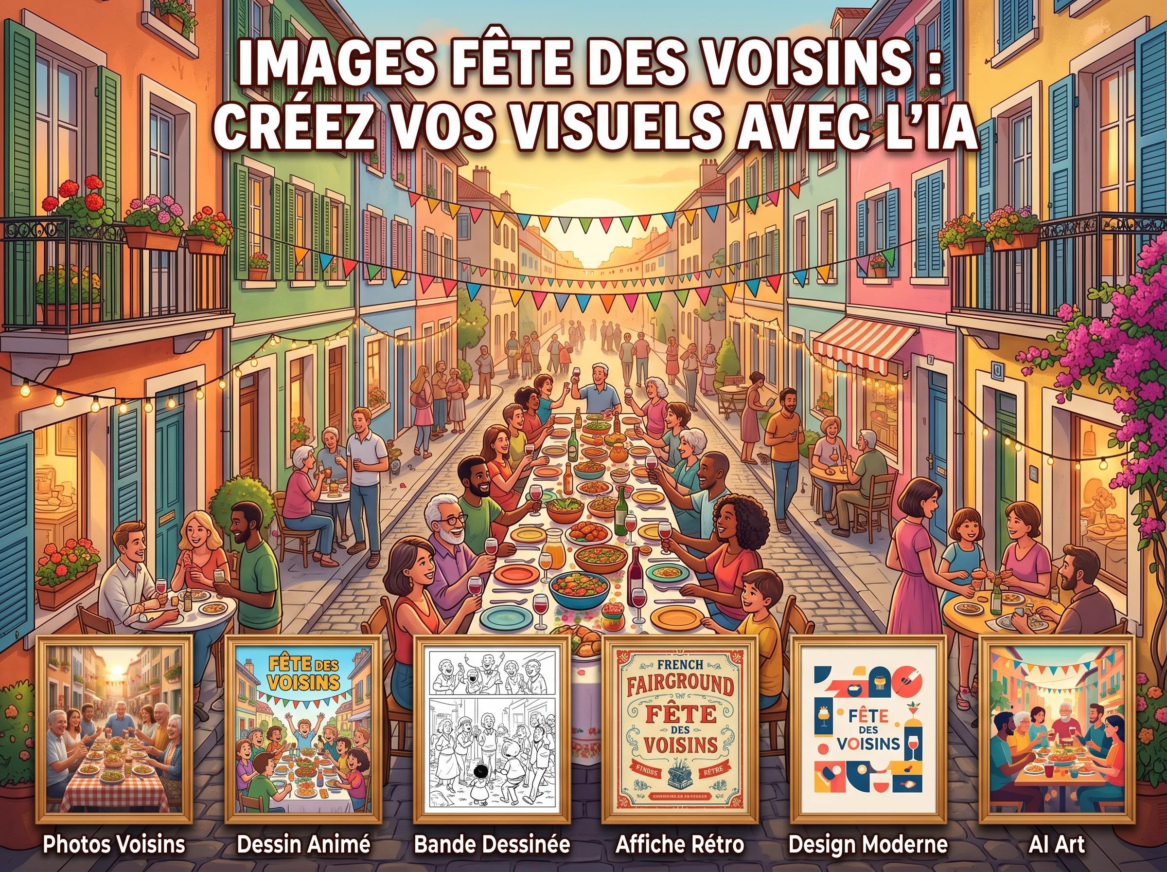 Images fête des voisins 2026 : créez vos visuels et photos avec l'IA