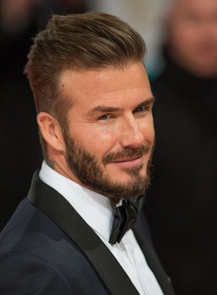 Modern Pompadour - trending short hairstyle for men 2026 inspired by David Beckham