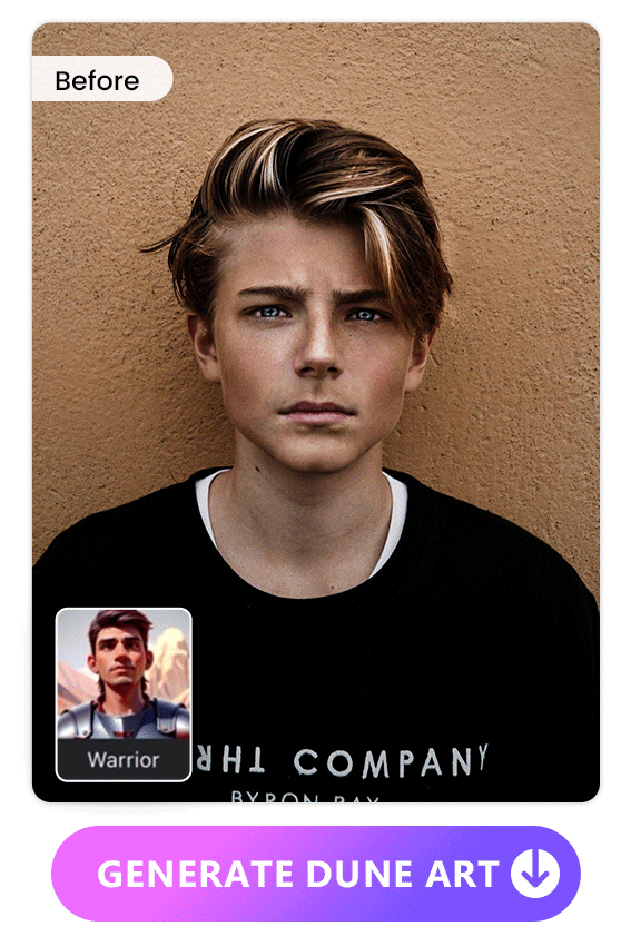 change original photo to dune warrior style with Vivid AI's AI