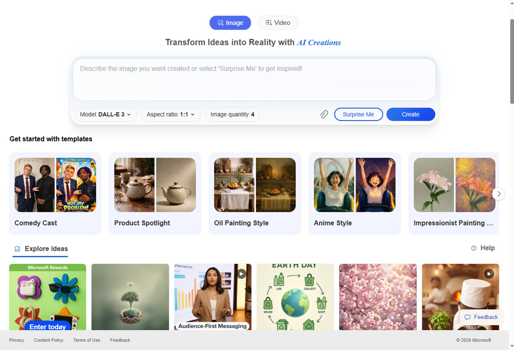 DALL-E 3 Bing Image Creator générateur image IA gratuit Microsoft