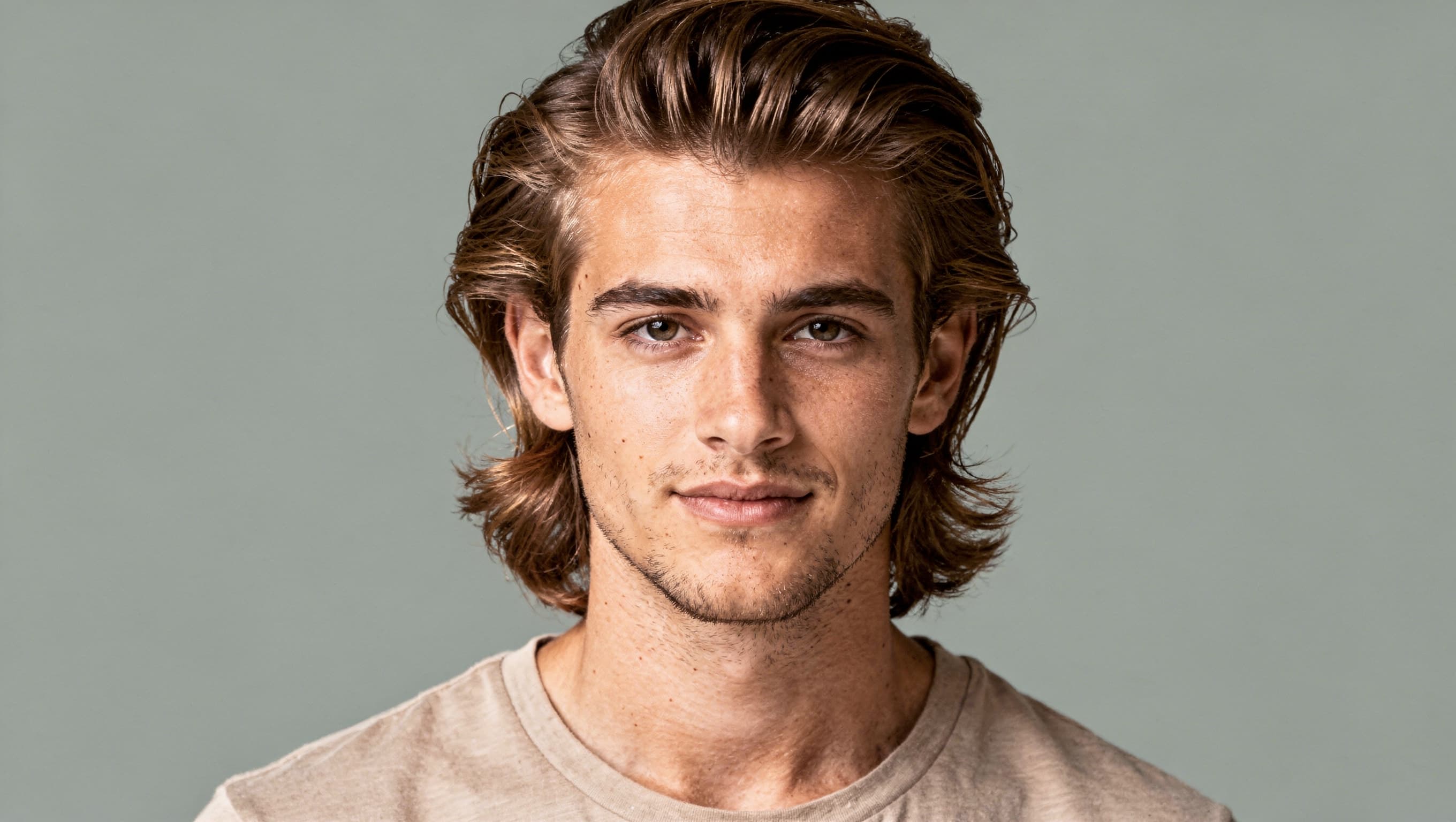 Modelo con corte de tipo bro flow