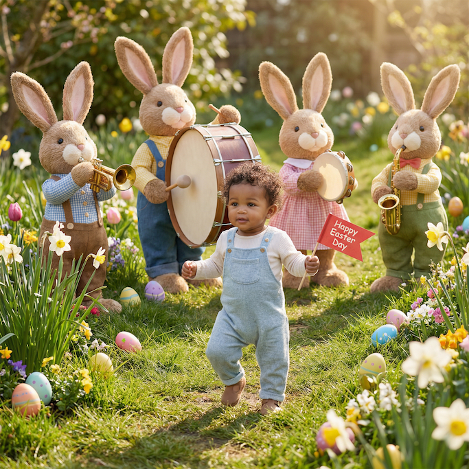Easter Baby Photo Ideas - Bunny Parade